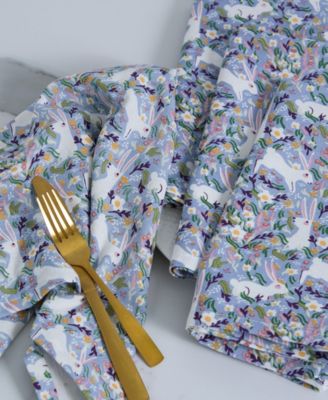 Bunny Meadows Printed Cotton Napkins, Set of 4