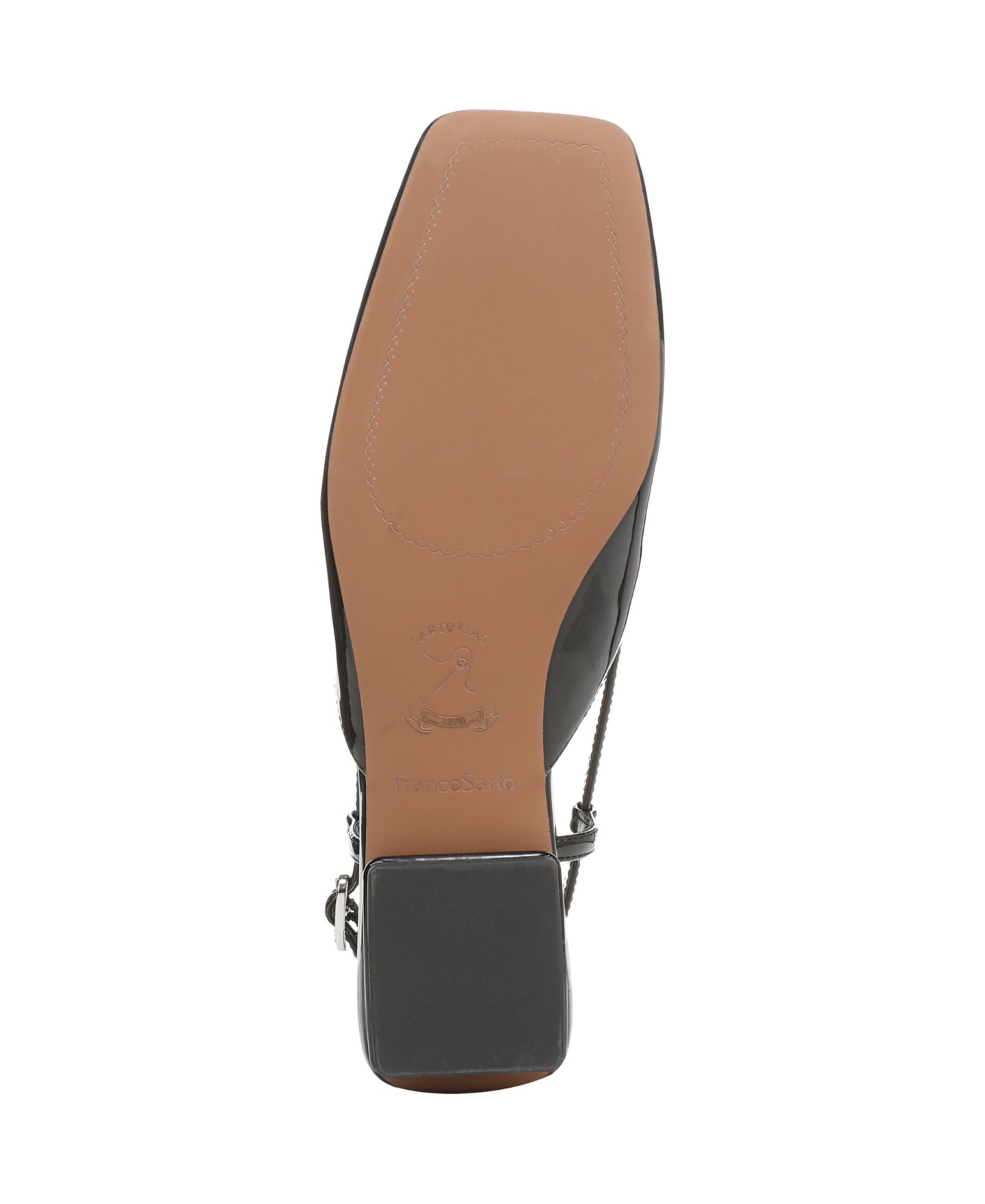 Женские туфли Franco Sarto Virai Square Toe Slingback, цвет: Чёрный лаковая искусственная кожа — фото 5
