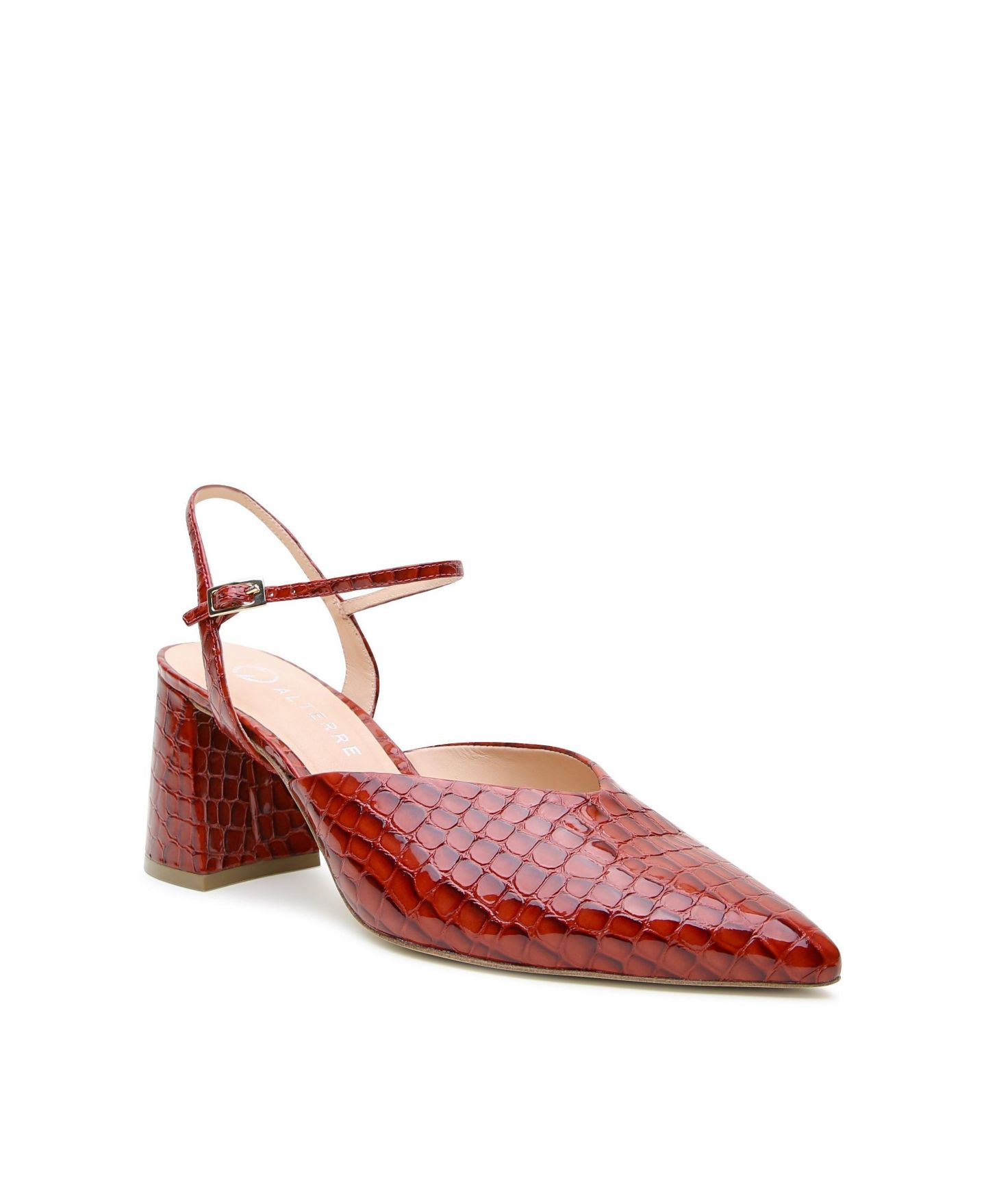 Женские сабо Alterre Clay Croc Amal Customizable V Mules, цвет: Глиняный — фото 5