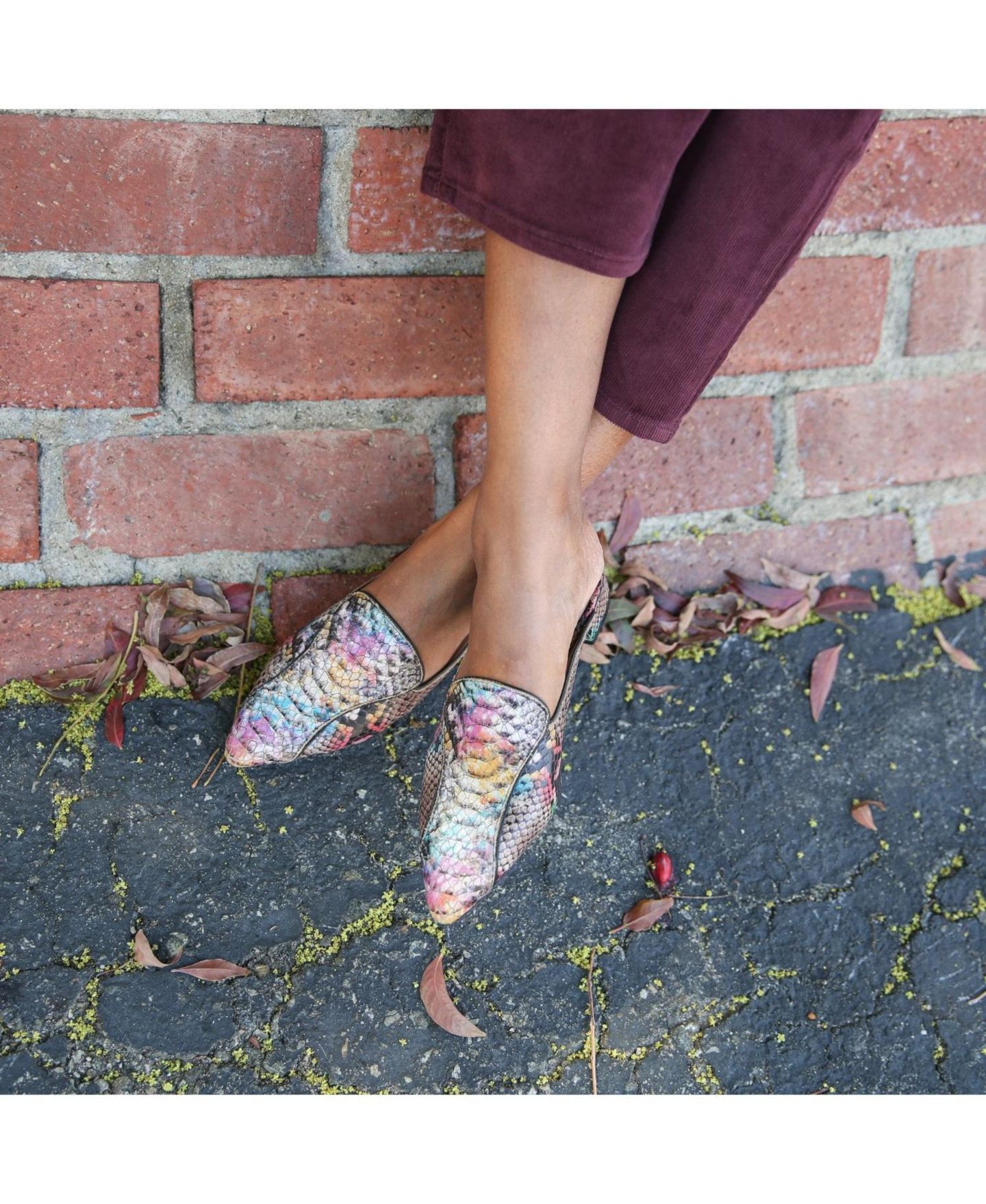 Женские сандалии Alterre Painted Snake Marilyn Customizable Pointed Loafer, цвет: Змеиный — фото 3