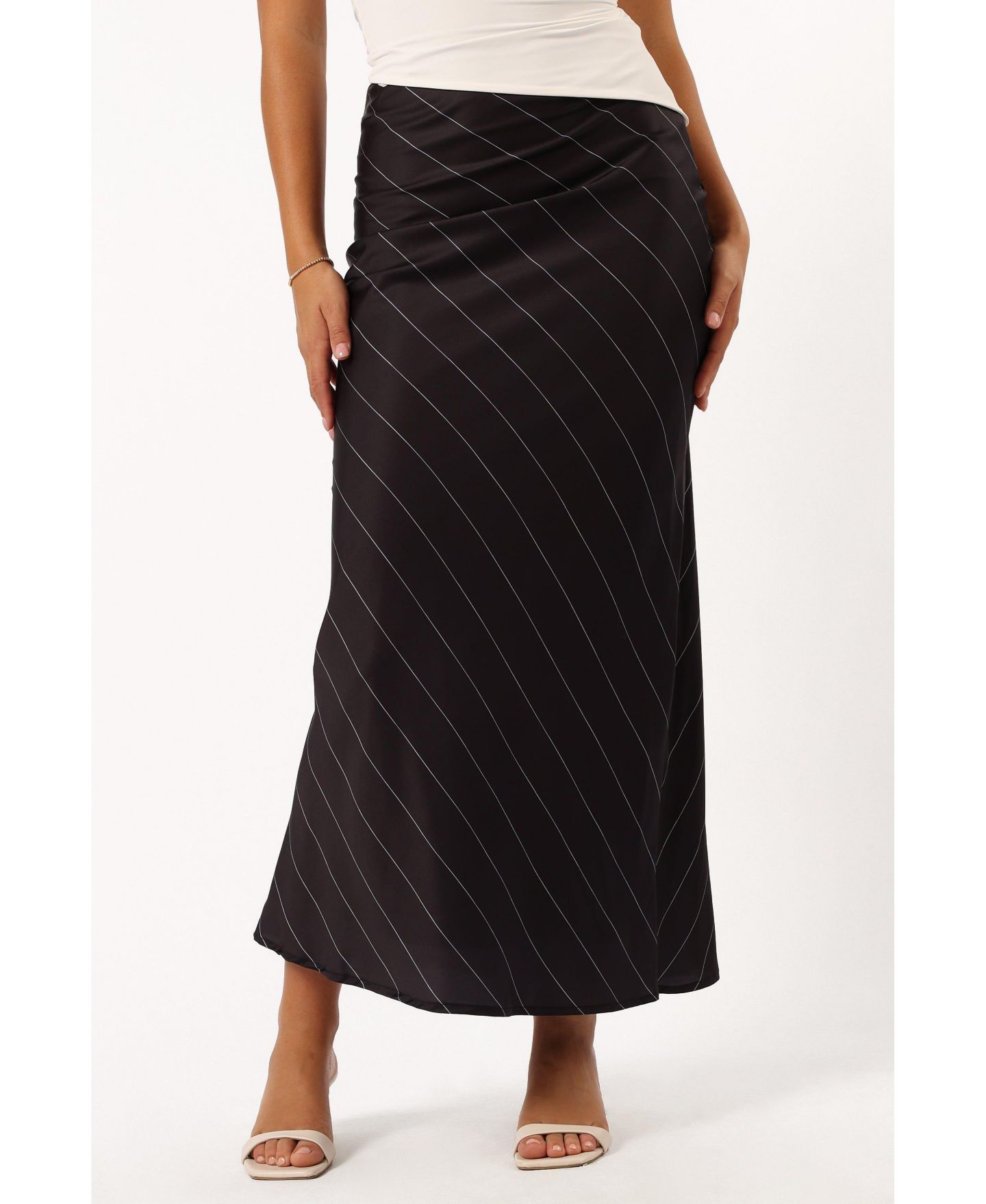 Женская юбка Petal and Pup Heidi Stripe Slip, цвет: Белый — фото 1