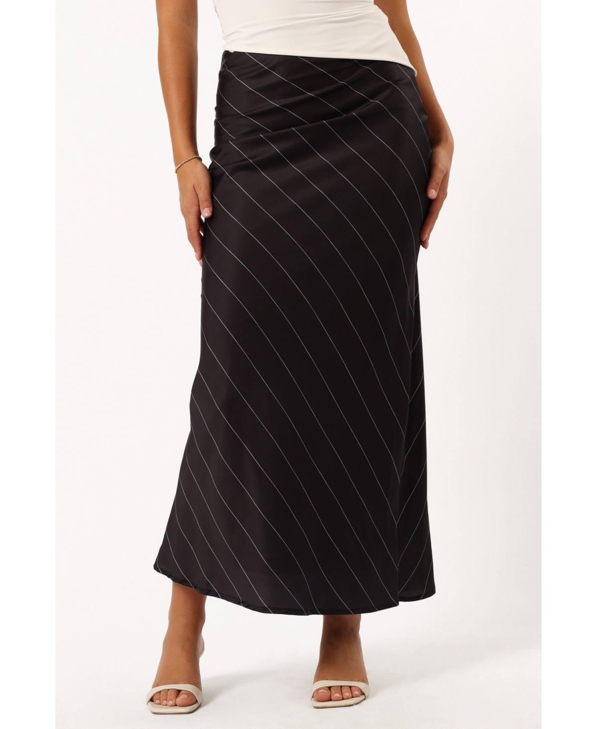 Women's Heidi Stripe Slip Skirt - White