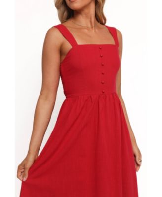 red dress black polka dots Polka Dot Satin Cami Dress Red
