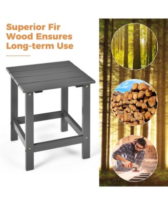 2PCS Patio Adirondack Chair Side Table Set Solid Wood Garden Deck