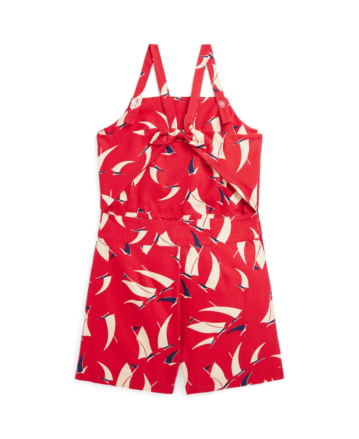 Polo Ralph Lauren Sailboat-print Cotton Canvas Romper In Art Deco Sails