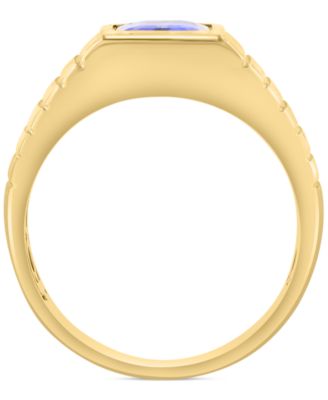 EFFY&reg; Men's Tanzanite Rib Textured Ring (2-1/10 ct. t.w.) Ring in 14k Gold (Also in Emerald)