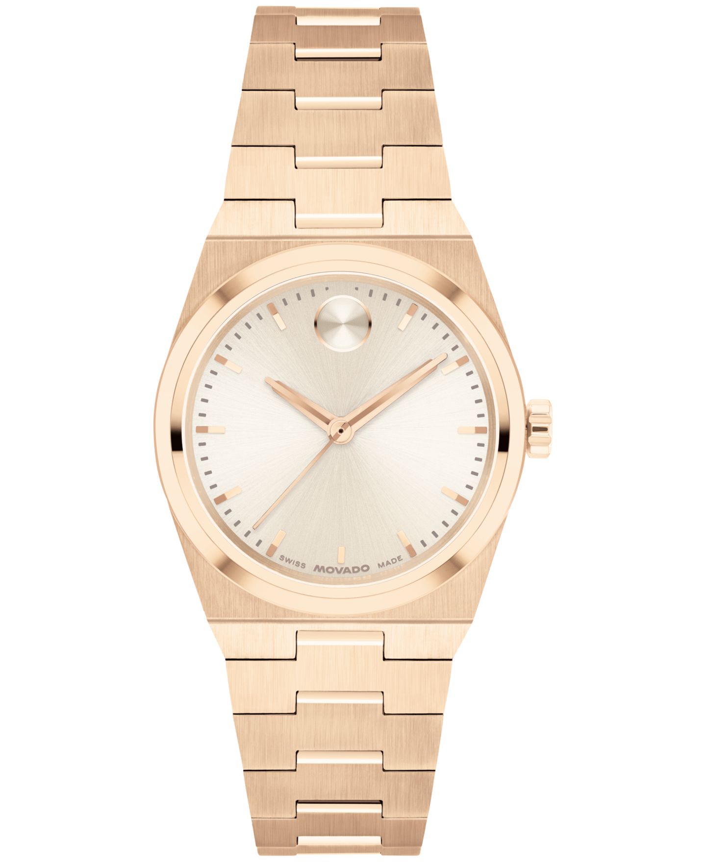 Женские часы Movado Bold Quest Mini Swiss Quartz Ionic Plated Light Rose Gold Steel Watch, 28mm — фото 1