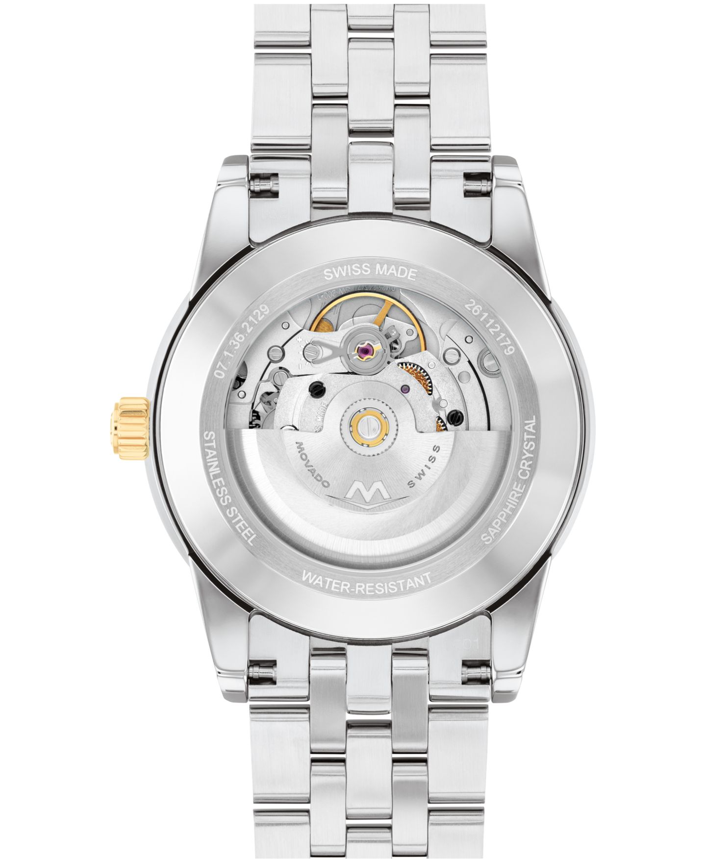 Мужские часы Movado Museum Classic Swiss Automatic Stainless-Steel Yellow PVD Watch, 40mm — фото 4