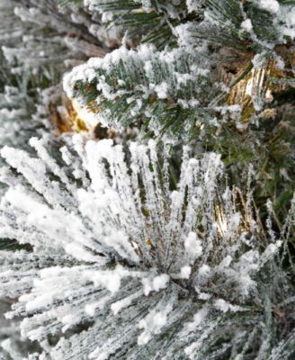 Puleo 9FT Pre-Lit Flocked Patagonia Pine Pencil Artificial Christmas Tree