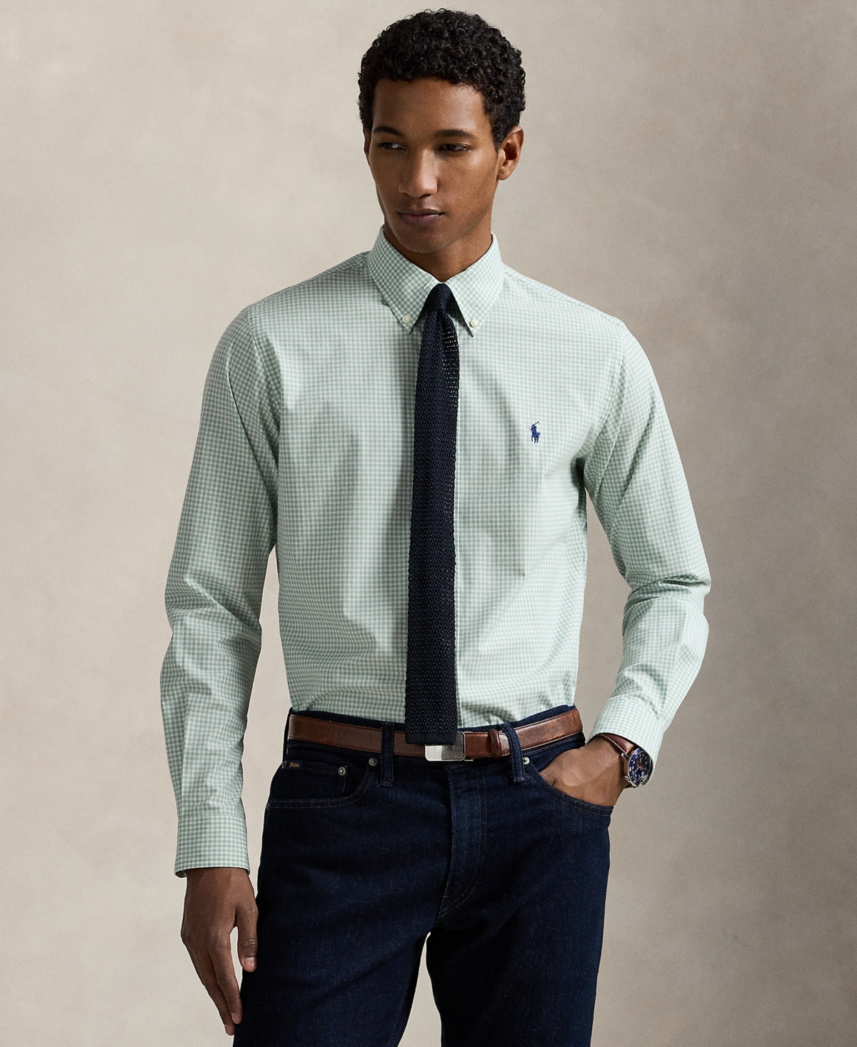 Polo Ralph Lauren Men's Classic-fit Gingham Stretch Poplin Shirt In Animal Print