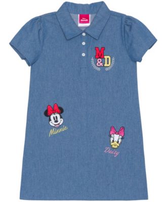 Toddler and Little Girls Minnie Daisy Denim Dress