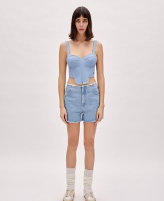 Women's Cotton High Waist Denim Shorts