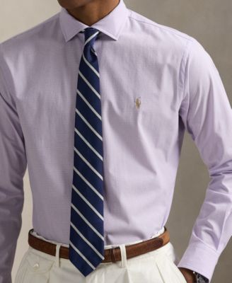 Men's Classic-Fit Plaid Stretch Poplin Shirt