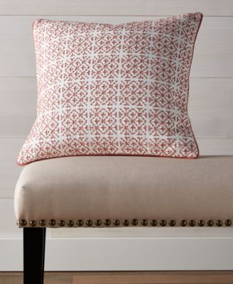 Embroidered Tiles Decorative Pillow, 20" x 20", Exclusively at Macy's