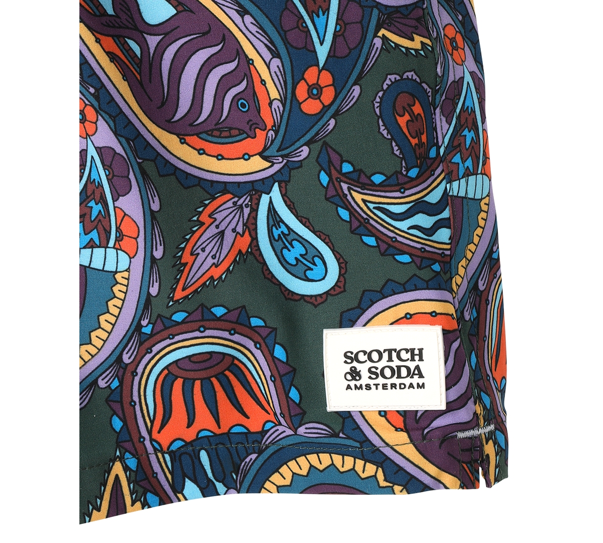 Scotch & Soda Miami Ice Swim Trunks In Gold