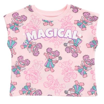 Little Girls Abby Cadabby Waffle Knit T-Shirt and Shorts Outfit Set