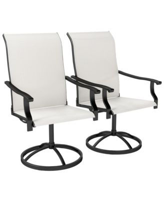 Patio Swivel Chairs Set of 2, High Back Patio Dining Chairs