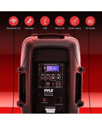 SereneLife 10-Inch Bluetooth PA Speaker System with USB, FM Radio & Recording, 700W