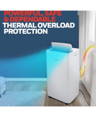 14,500 BTU Portable Air Conditioner for Rooms up to 700 Sq. Ft., Portable AC with Dual Hose & 101 Pint Dehumidifier, Includes Remote Control and AC Unit Window Kit, HW4CEDAWW0, White (10,000 BTU SACC)