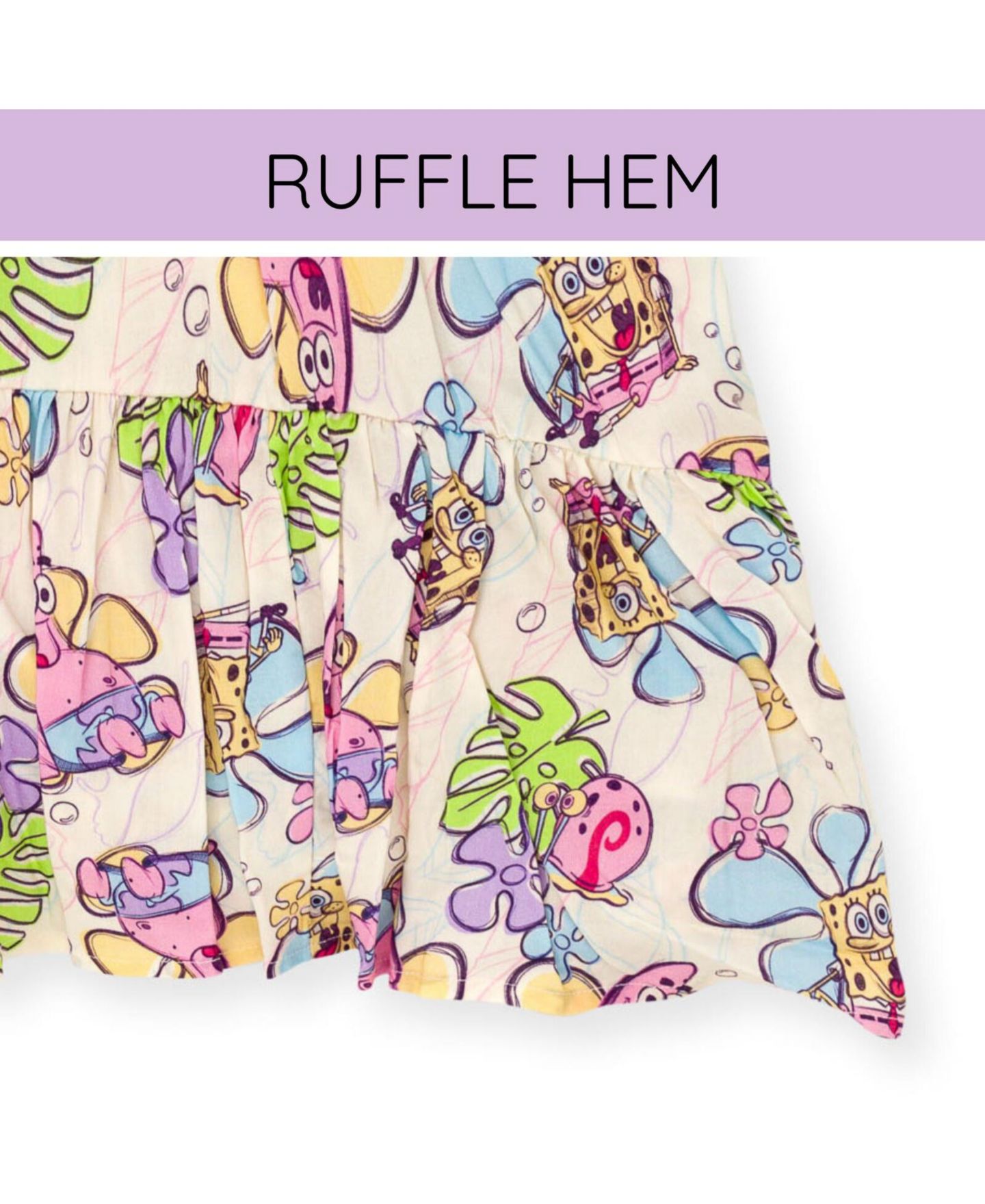 Платье SpongeBob SquarePants Square Neck Smocked Cami Maxi Dress для девочек, цвет: Молочный белый — фото 5