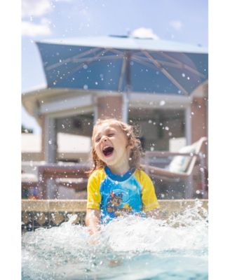 Toddler Boys Pullover Rash Guard and Swim Trunks