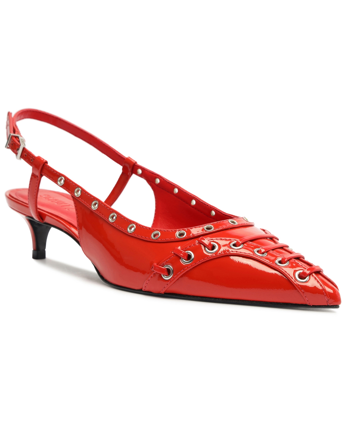 Schutz Ruth Mid Leather Pump In Red