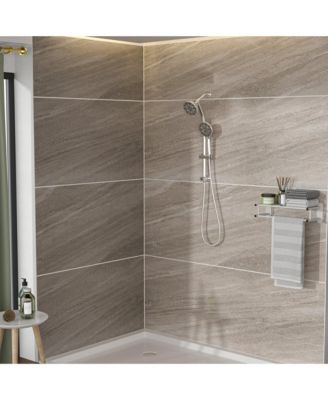Multi Function Dual Shower Head - Shower System with 4.7" Rain Showerhead, 7-Function Hand Shower, Adjustable Slide Bar