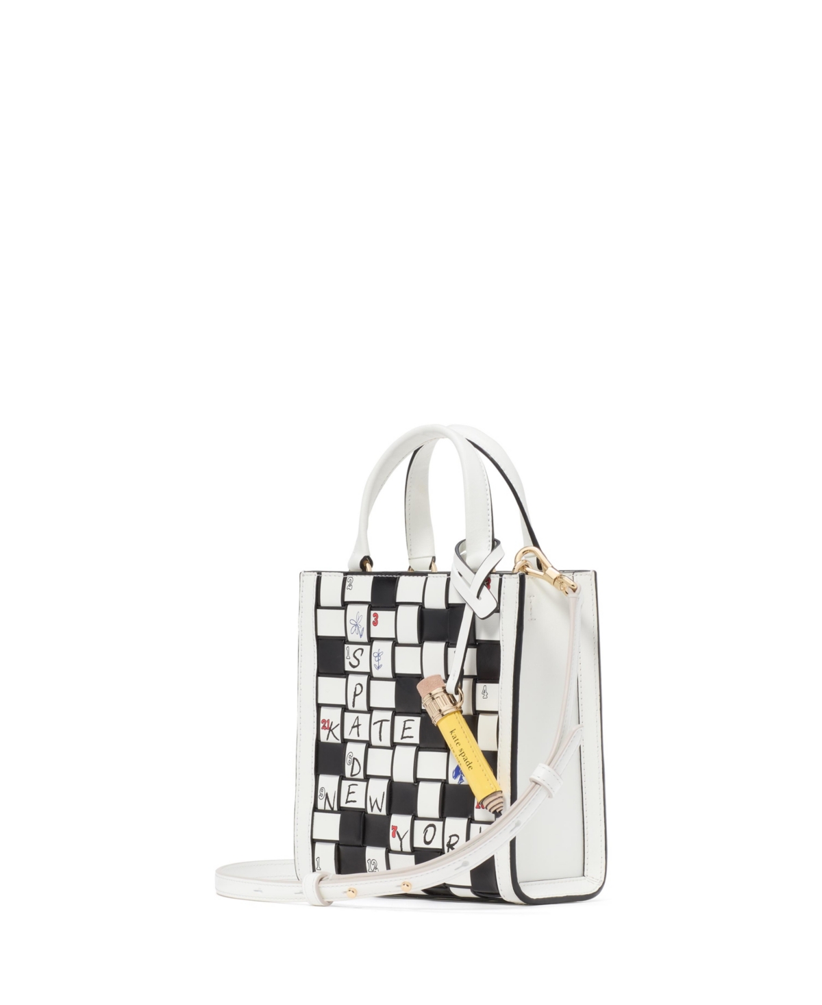Kate Spade Wordplay Manhattan Mini Tote Bag In True White Multi
