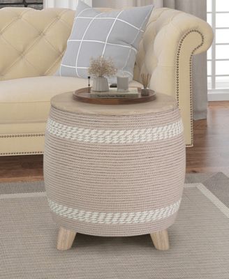 Gallerie Decor Dimensions Drum Storage Ottoman