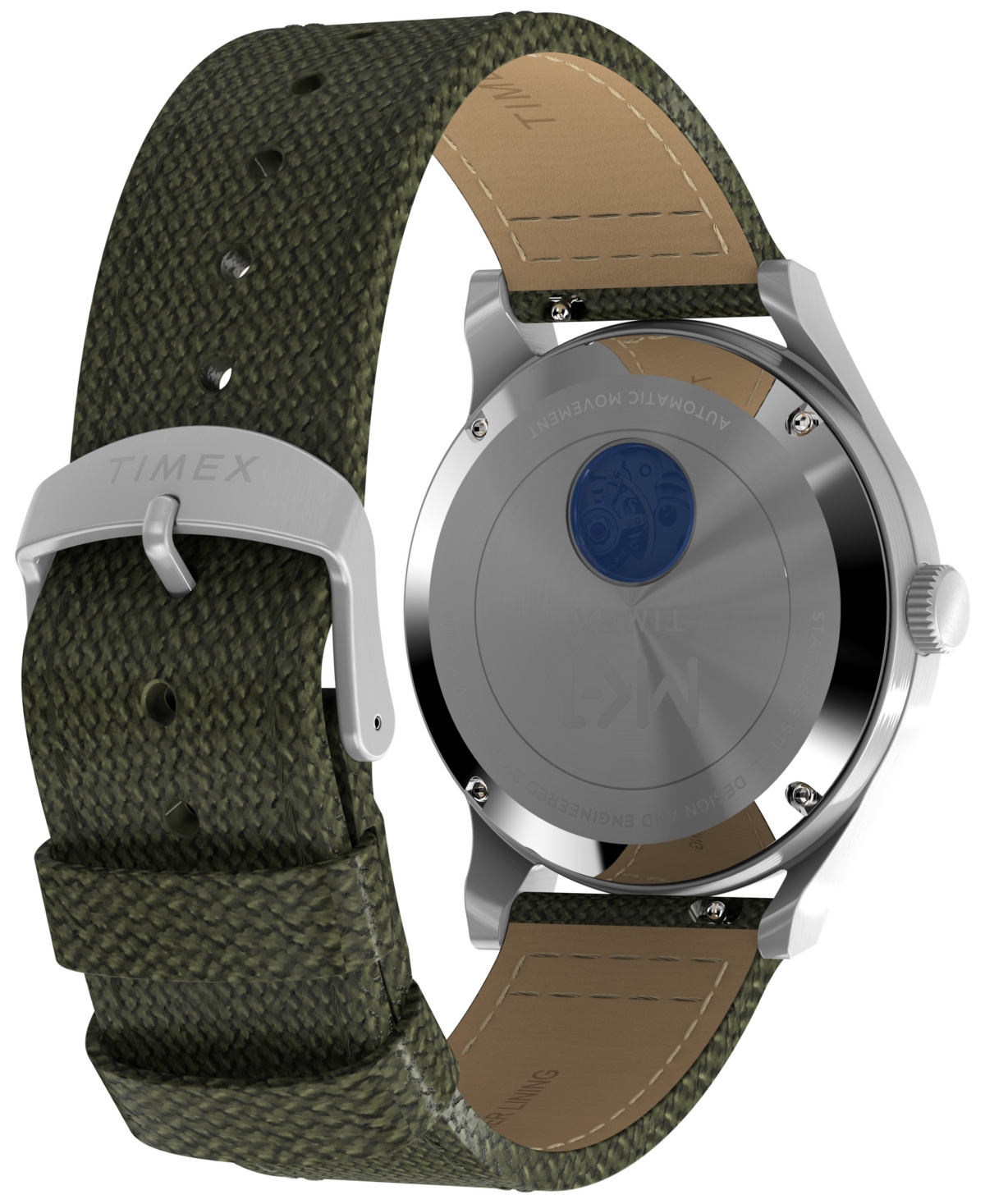 Timex Men's Mechanical Automatic Green Nylon Watch, 40mm