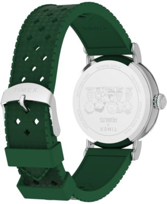 Men's Quartz Analog Green Rubber Watch, 40mm