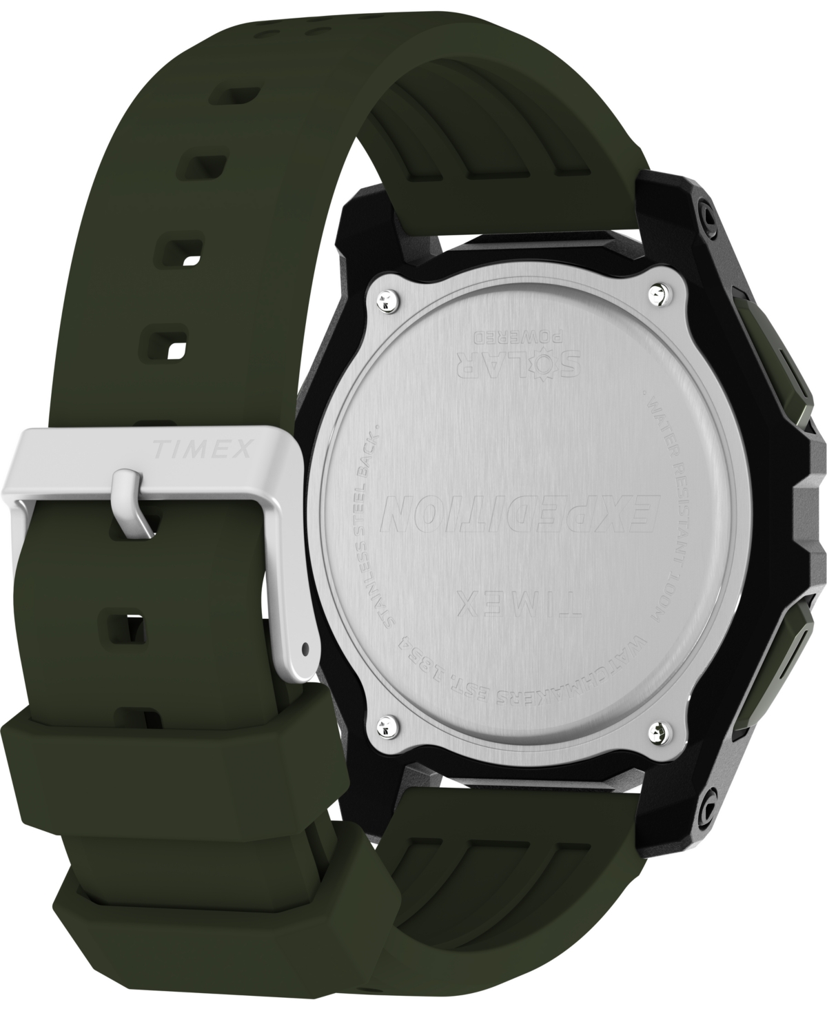 Timex Men's Chronograph Green Silicone Watch, 49mm In Green