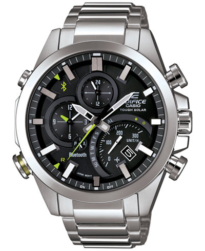 G-Shock Men's Solar Edifice Stainless Steel Bracelet Watch 48x52mm EQB500D-1A