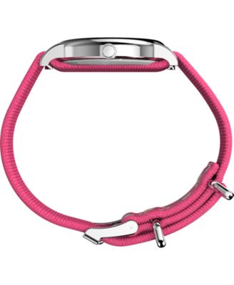 Women's Quartz Analog Pink Nylon Watch, 38mm