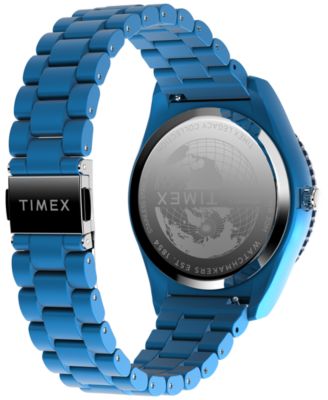 Men's Quartz Analog Blue Stainless Steel Watch, 42mm