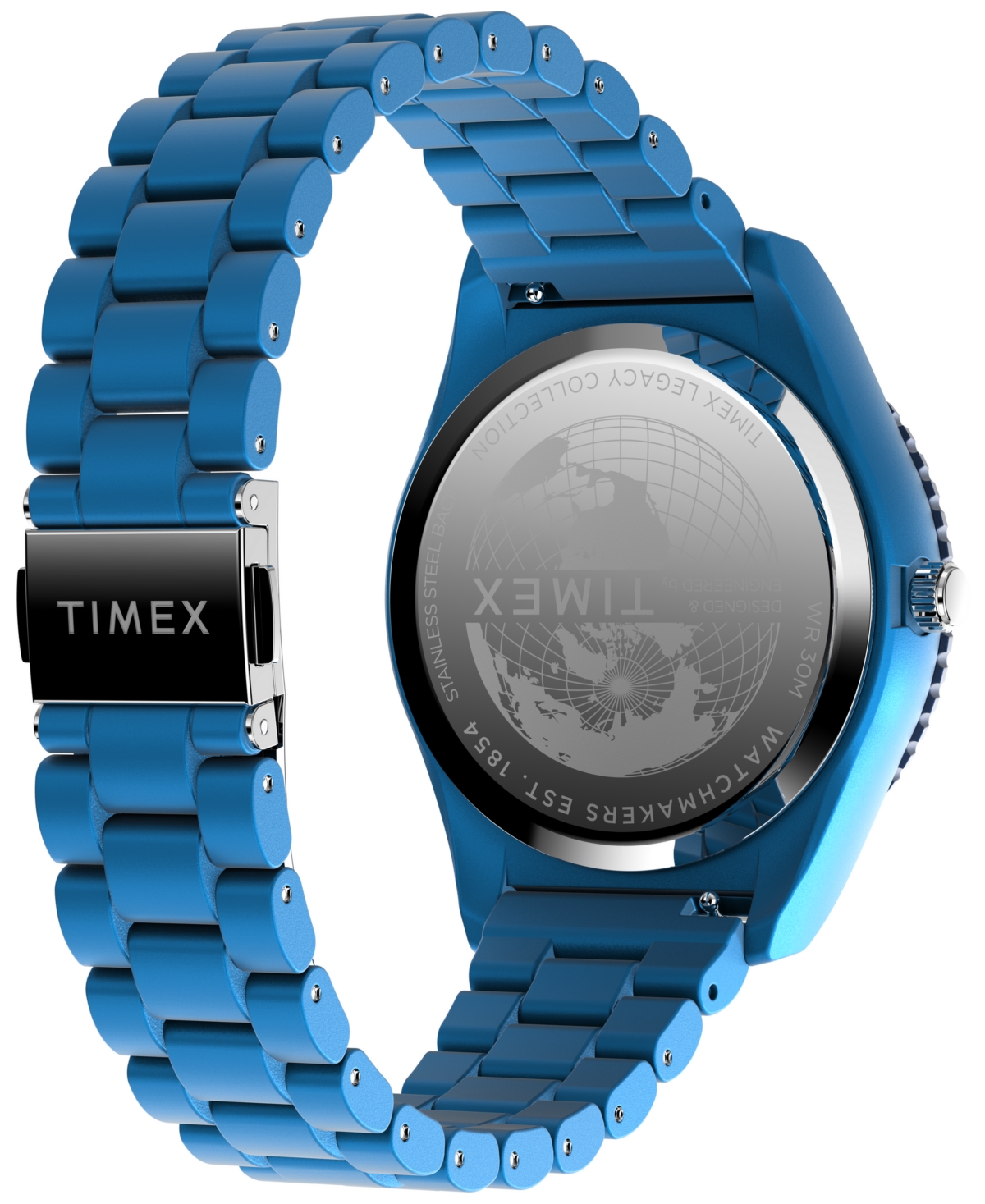 Timex Men's Quartz Analog Blue Stainless Steel Watch, 42mm