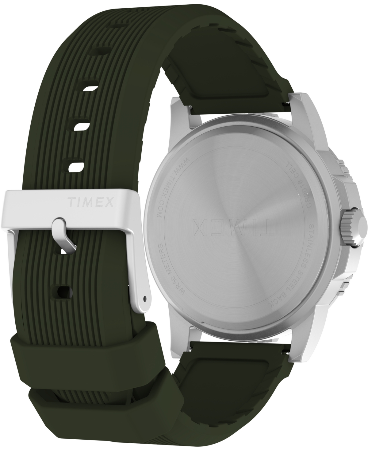 Timex Men's Quartz Analog Green Silicone Watch, 45mm
