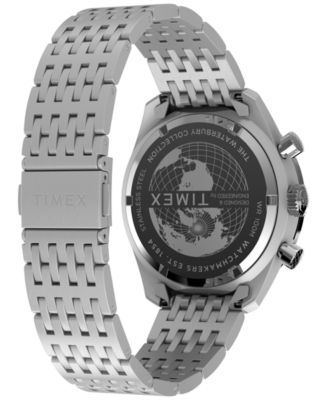 Men's Quartz Analog Silver-Tone Stainless Steel Watch, 41mm