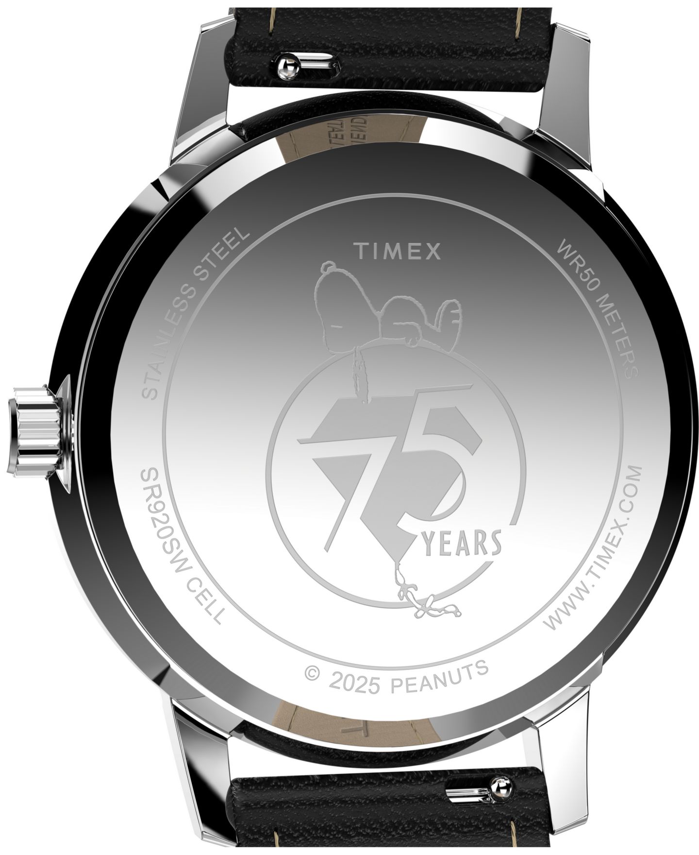 Часы Timex Unisex Quartz Analog Black Leather Watch, 38mm — фото 5