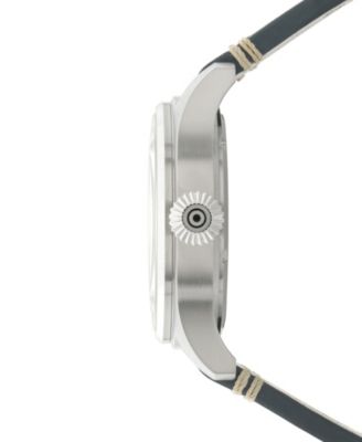 Men's Hawker Hurricane Clowes Automatic Blue Leather Strap Watch, 46mm