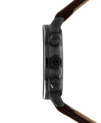 Men's Hawker Hurricane Classic Chronograph Red Leather Strap Watch, 43.5mm