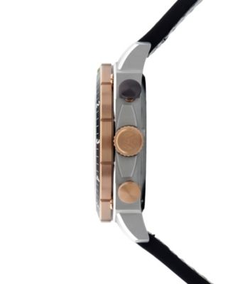 Men's Hawker Hunter Atlas Dual-Time Chronograph Brown Leather Strap Watch, 44mm