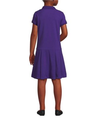 Little Girls Short Sleeve Mesh Pleated Polo Dress