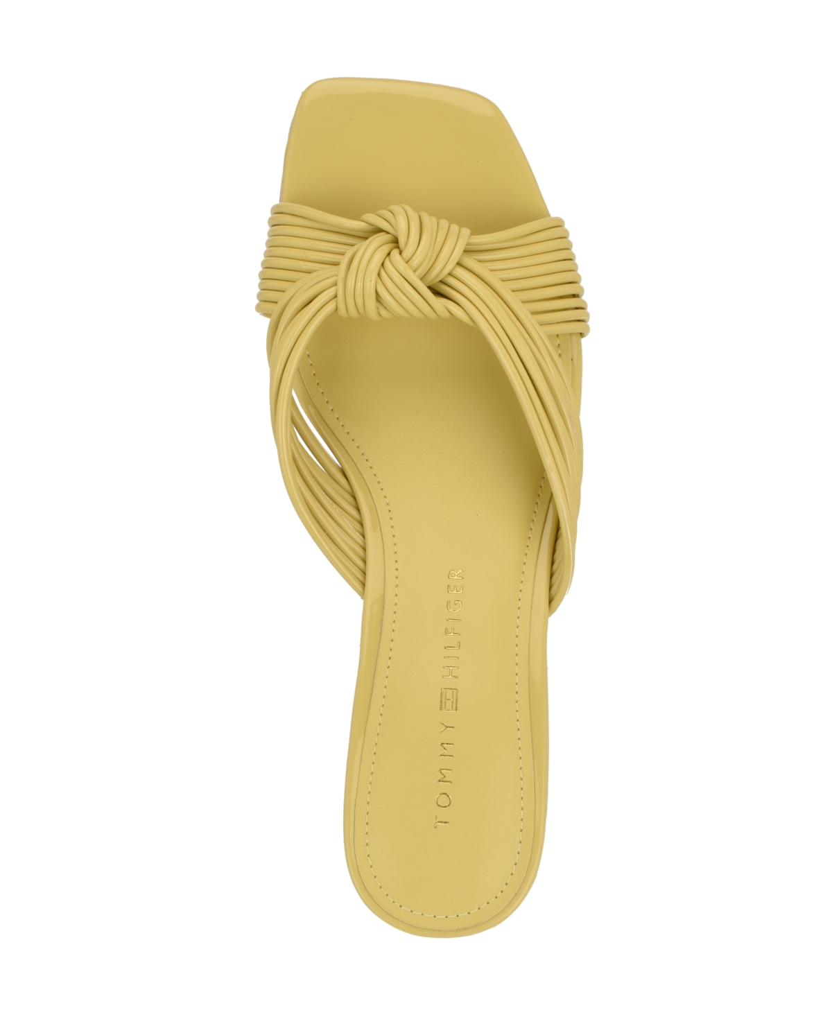 Tommy Hilfiger Women's Philie Knotted Crisscross Block Heel Sandals In Yellow Patent