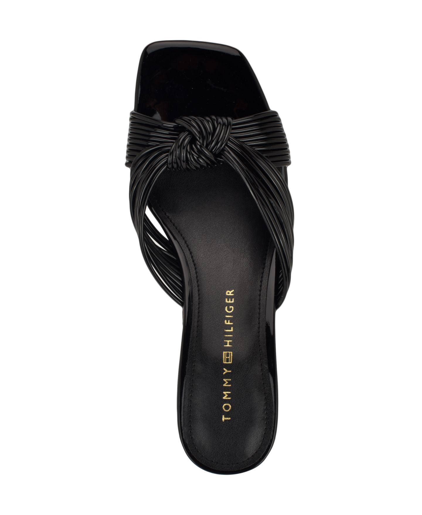 Женские сандалии Tommy Hilfiger Philie Knotted Crisscross Block Heel, цвет: Чёрный лаковый — фото 4