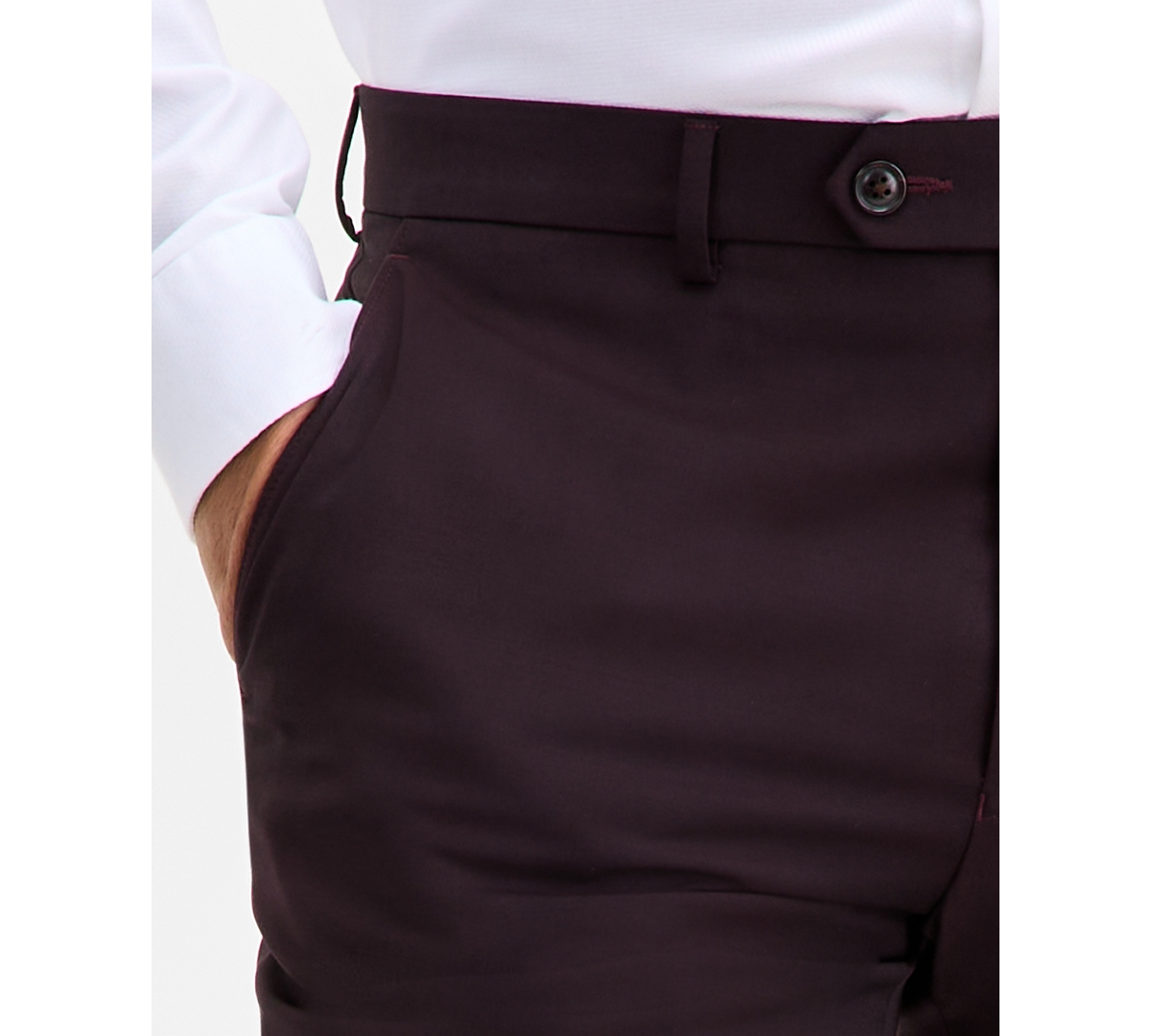 Ted By Ted Baker Men's Modern-fit Stretch Bordeaux Wool-blend Suit Separate Pants In Red