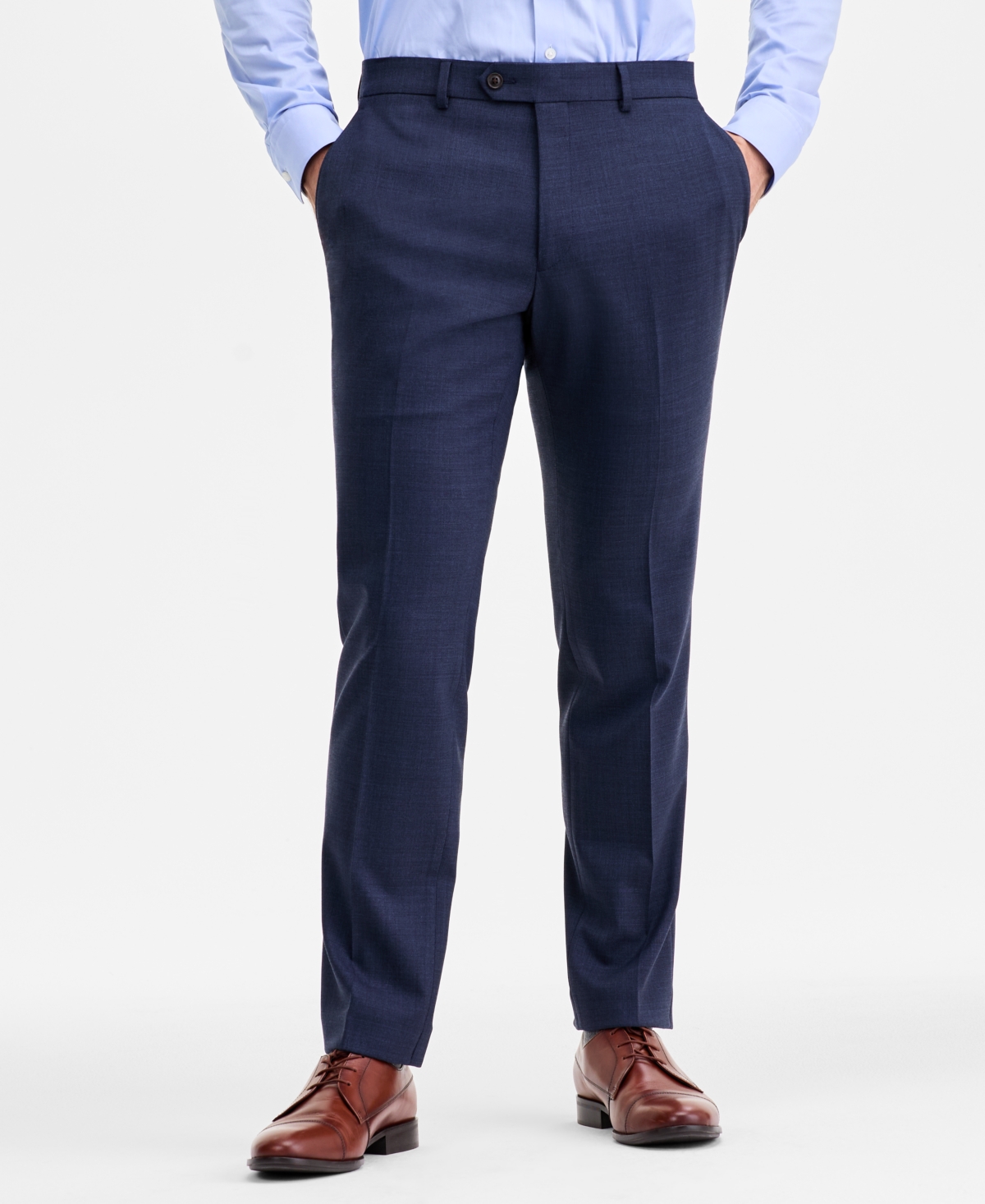 Ted By Ted Baker Men's Modern-fit Stretch Blue Sharkskin Wool-blend Suit Separate Pants In Blue