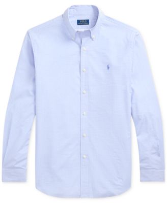 Men's Classic-Fit Gingham Stretch Poplin Shirt