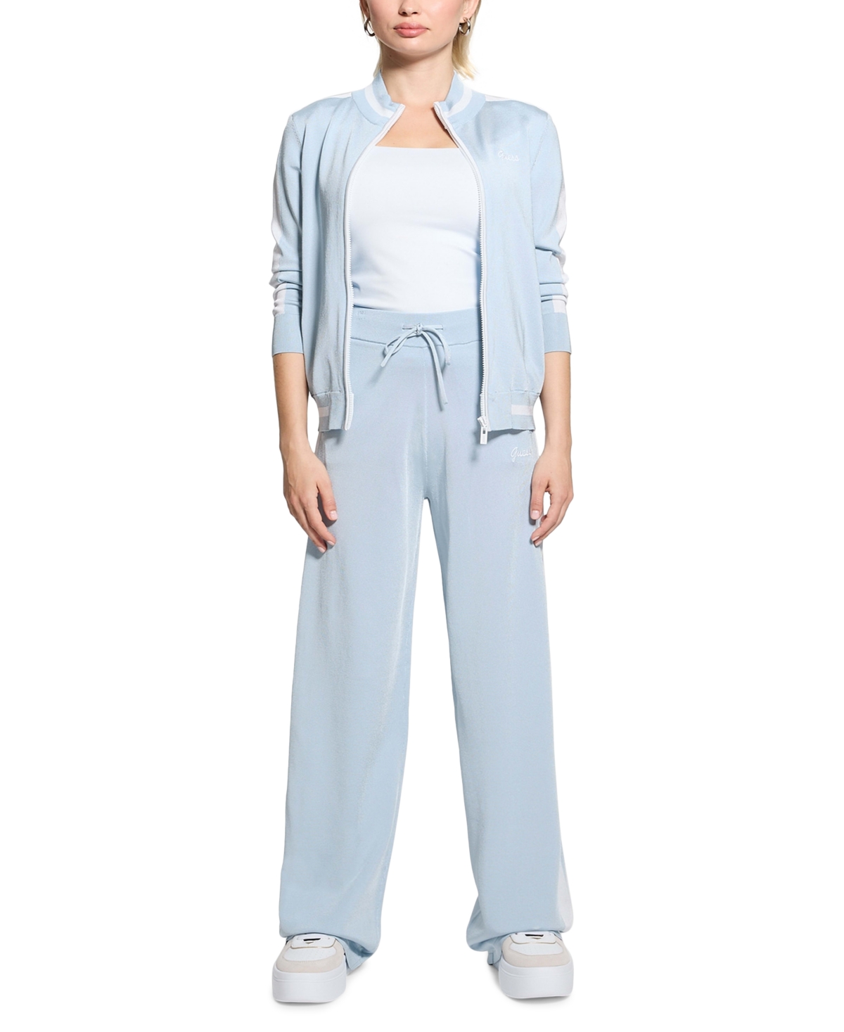 Women's Side Stripe Pull-On Knit Pants - Aerial Blue