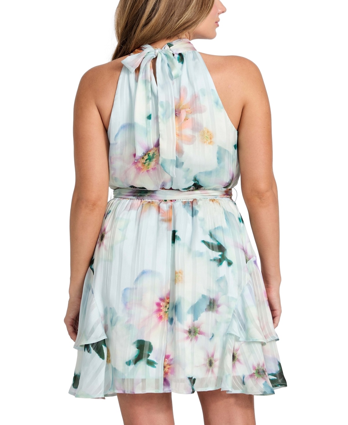 Guess Women's Printed Tied Halter Mini Dress